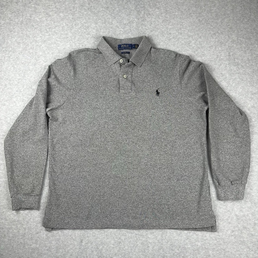 Polo Ralph Lauren Mens Shirt M Gray Heather Stretch Polo Golf Preppy Office